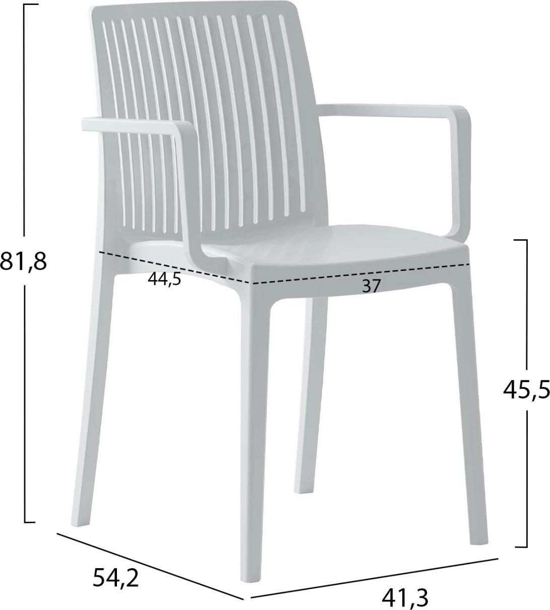 Karrige polipropileni IDA FH6127.01 e bardhë 41,3x54,2x81,8Hcm