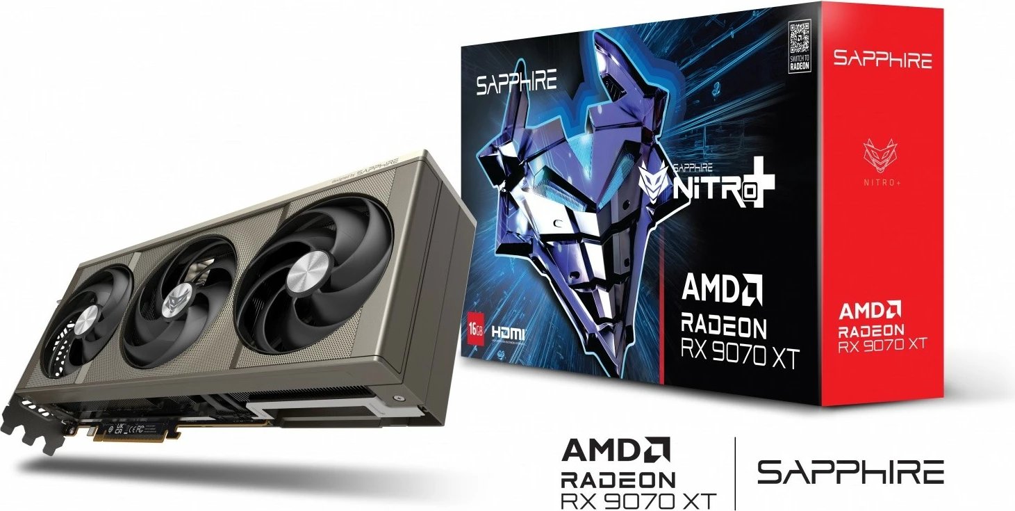 Kartë grafike Sapphire Radeon RX 9070 XT NITRO+ GAMING OC, 16GB GDDR6, 256-bit, 2DP/2HDMI