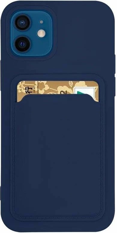 Mbështjellës Hurtel për Xiaomi Redmi Note 10 5G / Poco M3 Pro, silikon, me xhep për kartela, kaltër navy