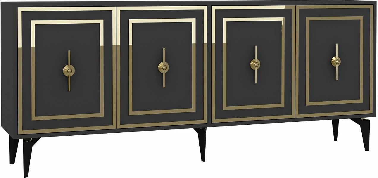 Konsolë Skye Decor, ngjyrë antracit dhe ari