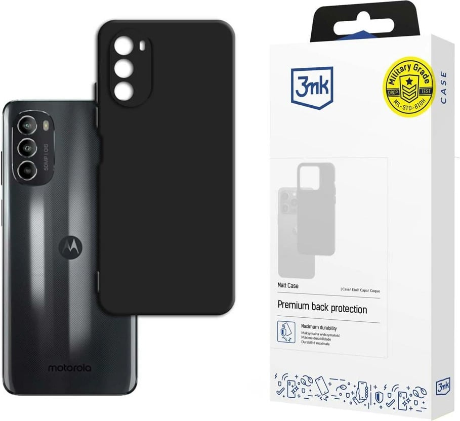 Mbështjellës 3mk Matt Case për Motorola Moto G82 5G, i zi