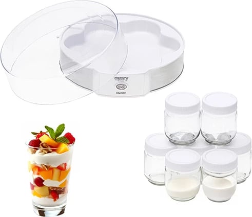 Prodhues kosi, Camry, CR 4519, 7 kavanoza x 200 ml, 20W, 42°C, bardhë/argjend