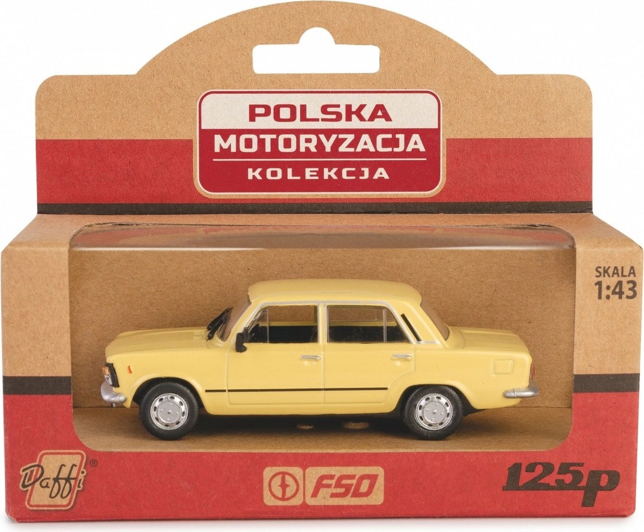 Model makine Daffi Fiat 125p, 1:43, Metal/Plastik, e verdhë