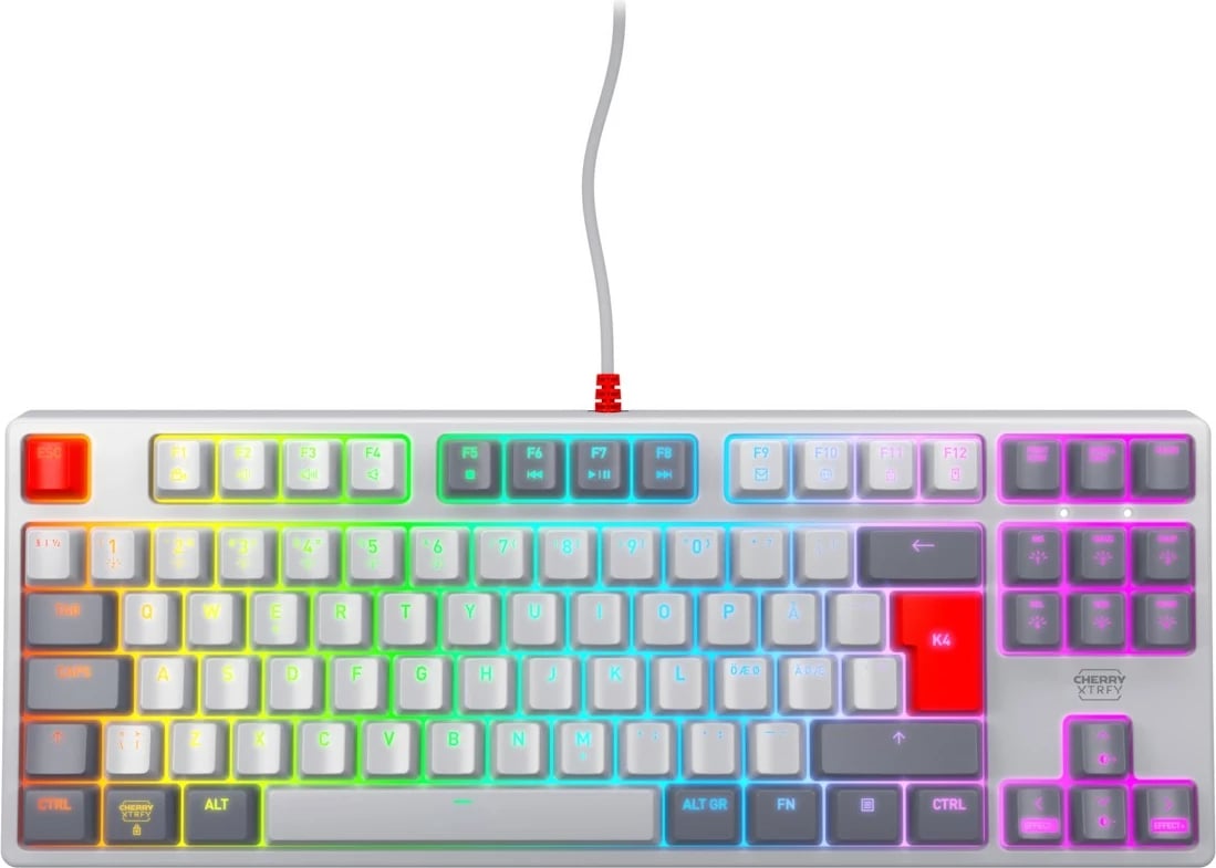 Tastierë Cherry XTRFY K4V2 TKL, e bardhë, RGB