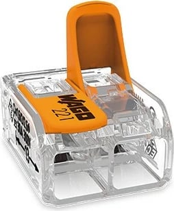 Lidhës elektrik WAGO 221, 2x6mm, 50 copë, portokalli