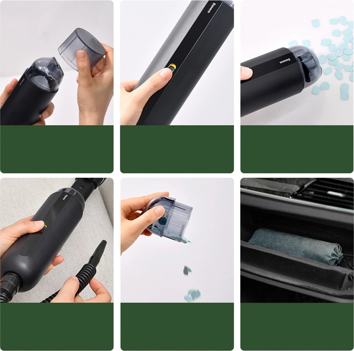 Fshesë elektrike për makinë Baseus A2Pro, 6000Pa, 80W, e bardhë