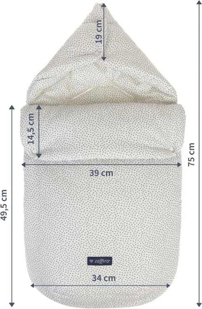 mbështjellëse shumëfunksionale për bebe 5 në 1, WOMAR Zaffiro, 100% pambuk + fibrë anti-alergji, gri e çelët me pika