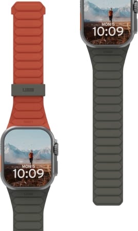 Rrip silikoni për Apple Watch UAG Pathfinder, magnetik, 42/44/45/46/49mm, portokalli
