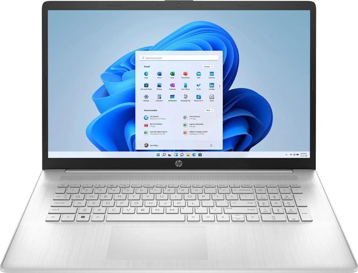 Laptop HP 17-cp2333nw, Ryzen 5 7520U, 17.3" FHD, 8GB RAM, 512GB SSD, Natural Silver