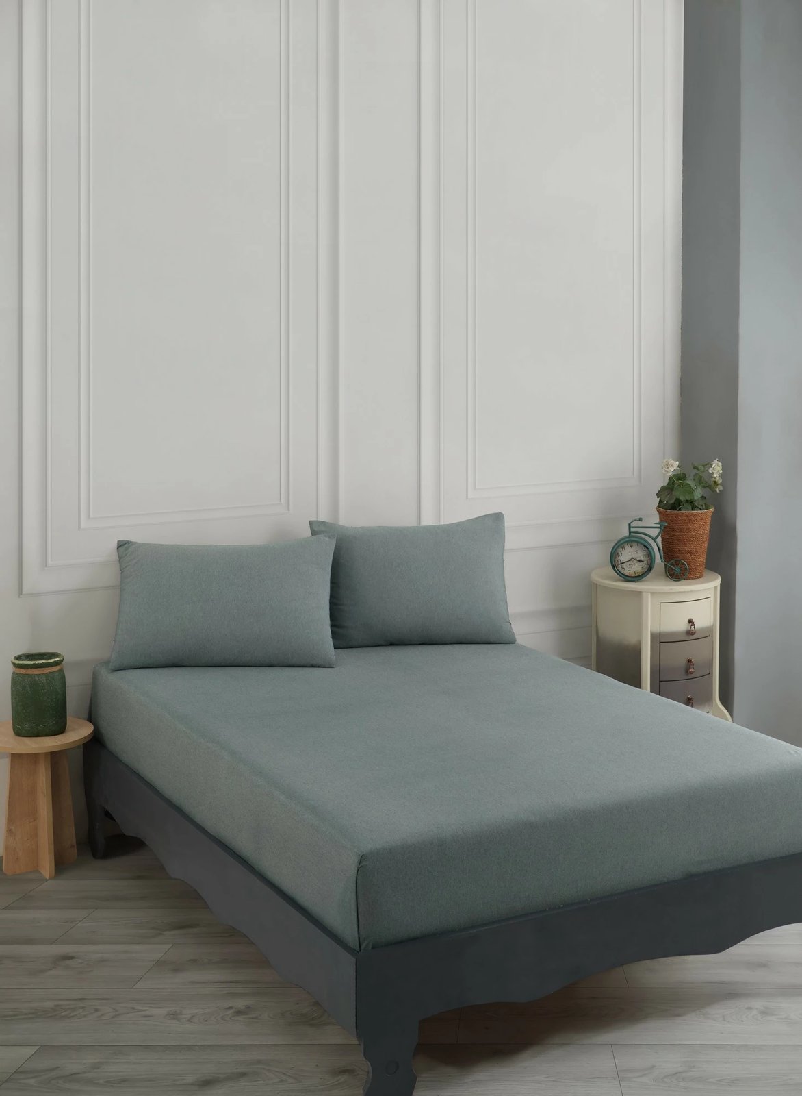 Set çarçafësh për një person, ngjyrë e gjelbër, L'essentiel, Road Potlu