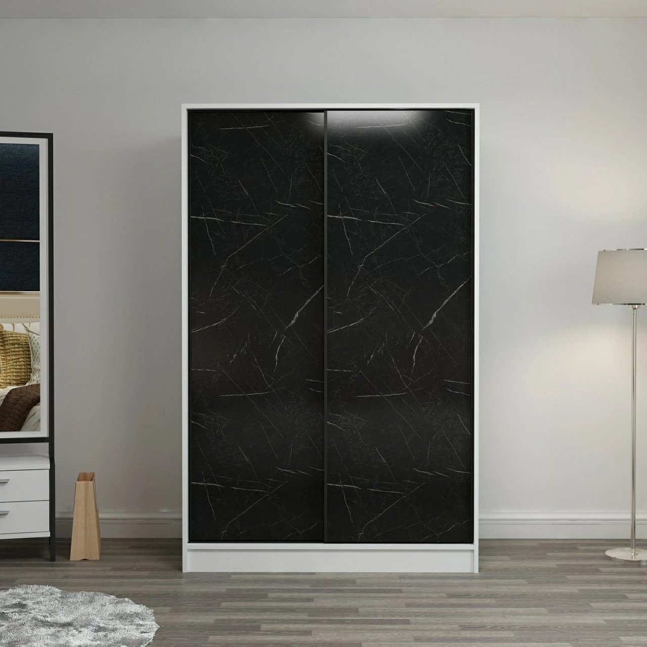 Dollap Skye Decor, ngjyrë e bardhë dhe gur, 2313