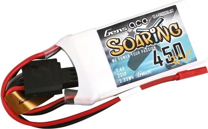 Bateri Gens ace G-Tech Soaring 450mAh 7.4V 30C 2S1P JST-SYP