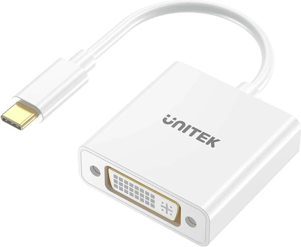 Adapter USB-C në DVI Unitek, 1080P@60Hz, 15cm, bardhë
