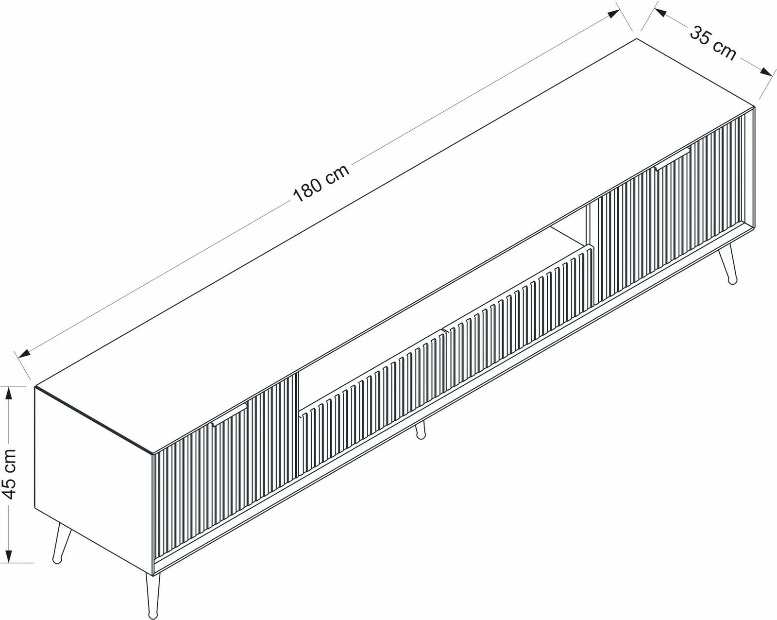 Komodë TV Hanah Home, Luxe, ngjyrë rëre