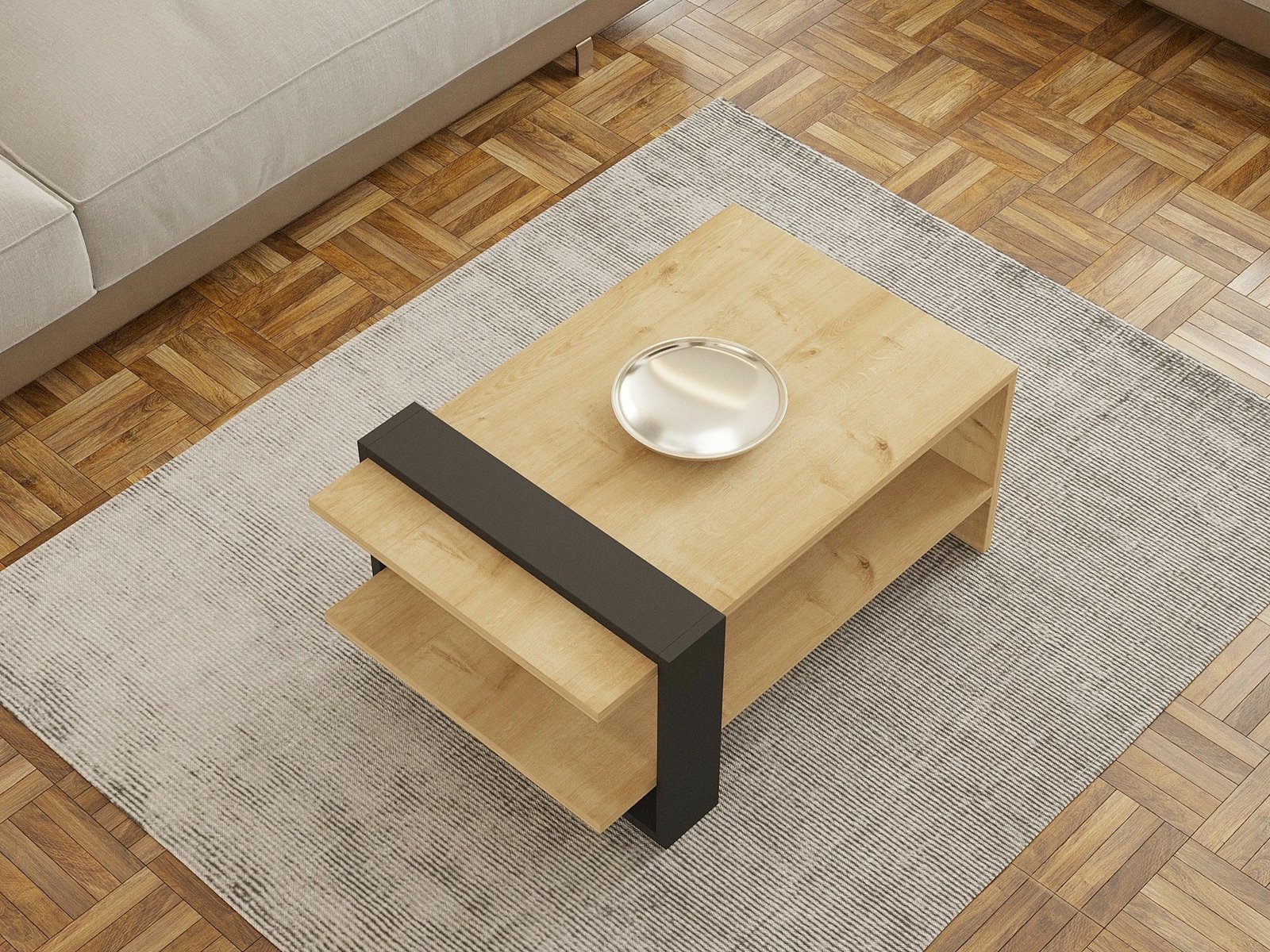 Tavolinë kafeje Hanah Home, Yonca, anthracite dhe lis