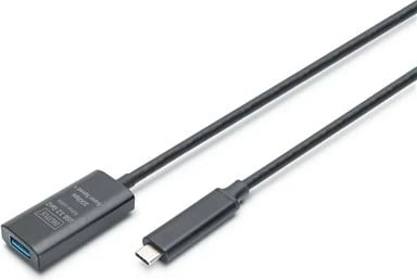 Kabllo zgjatuese USB 3.2 Gen2 DIGITUS DA-73113, 5m, USB-C në USB-A, e zezë