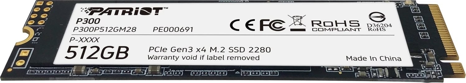 SSD Patriot P300, 512GB, M.2, PCIe 3.0