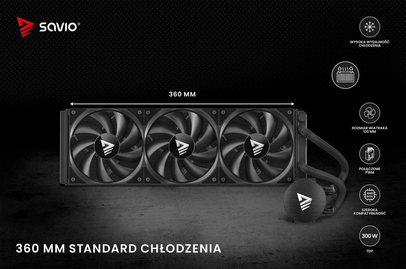 Ftohje uji për procesor, Savio NOX 360 mm, radiator 360 mm alumini, 3x 120 mm PWM, TDP 250 W, pa ndriçim