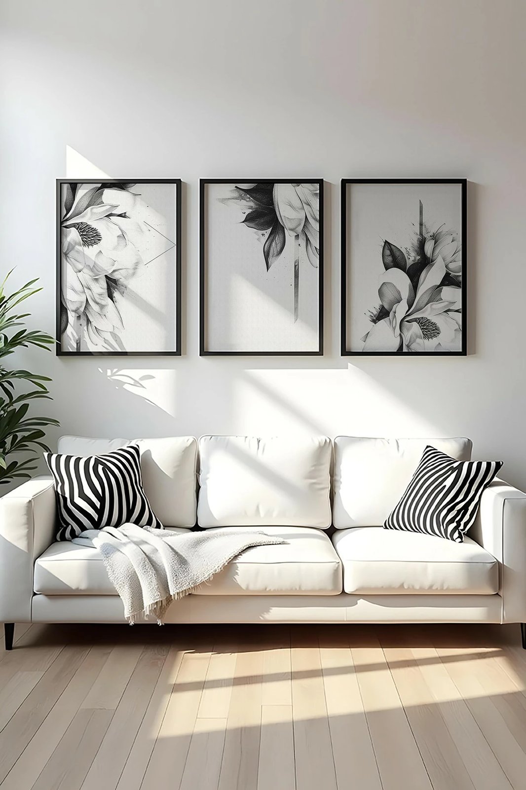 Pikturë dekorative me kornizë MDF (3 copë), Wallity, Huhu479S, 20x30cm