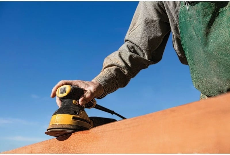 Lëmues orbital DeWALT 125mm 280W, zi/verdhe