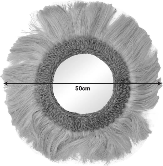 Pasqyrë abaca Fraklone Inart, ngjyrë natyrale, D50x4cm