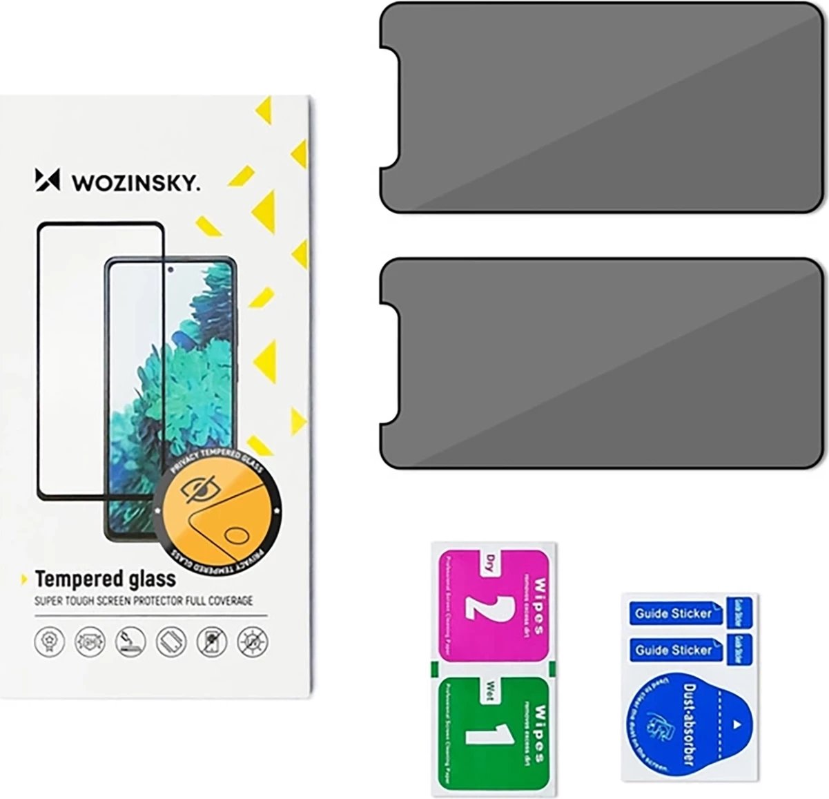 Xham mbrojtës privatësie për ekran, Wozinsky Privacy Glass, për Xiaomi 14T / 14T Pro, 2 copë, i zi