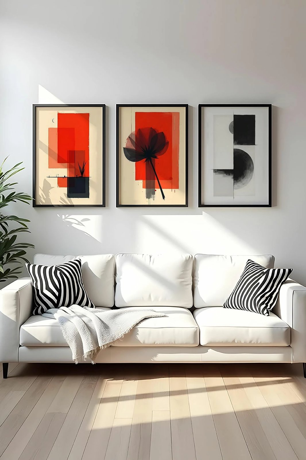 Pikturë dekorative me kornizë MDF (3 copë), Wallity, Huhu438, 50x70cm