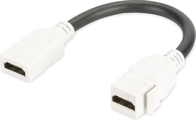 Modul Keystone HDMI Digitus DN-93403 me kabllo 12cm, femër/femër, Bardhë
