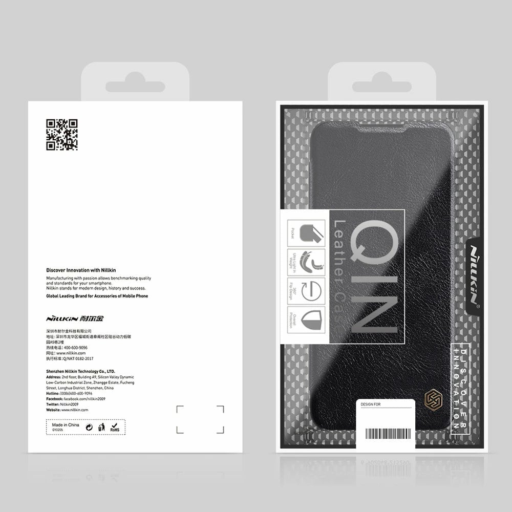 Mbështjellës Nillkin Qin për Samsung Galaxy A03s, lëkurë ekologjike, i zi