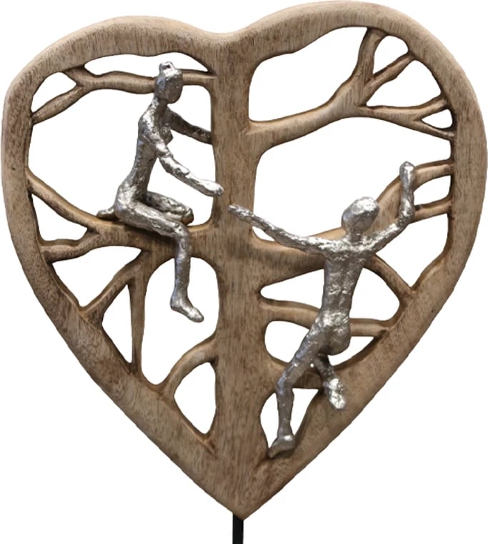 Dekor zemër Smarle Inart dru mango-alumin 32x10x47.5cm Dekor zemër Smarle Inart dru mango-alumin 32x10x47.5cm