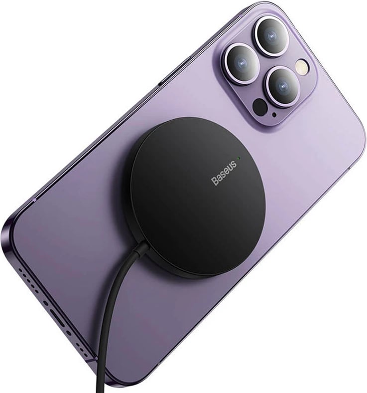 Karikues wireless magnetik Baseus Simple Mini3, 15W, i zi