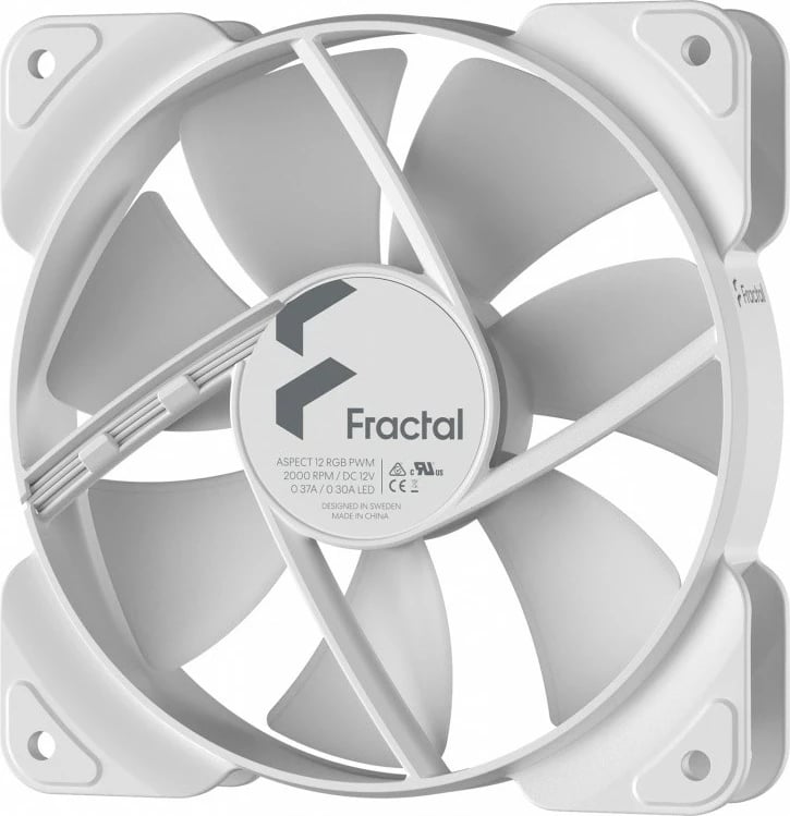 Ventilator kasë Fractal Design Aspect 12 RGB PWM, 12 cm, i bardhë