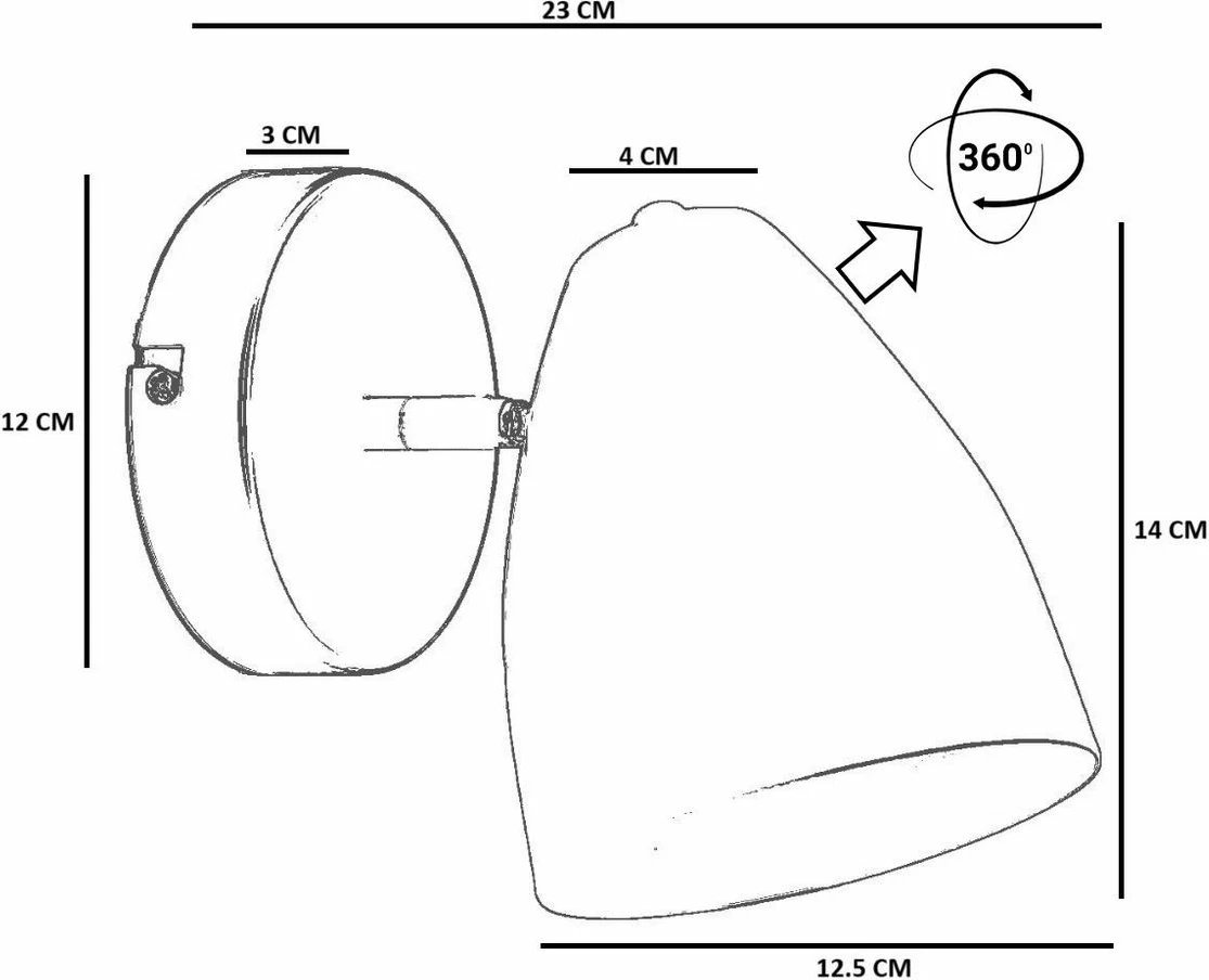 Llambë muri Opviq, portokalli e zezë, 9078-4 Llambë muri Opviq, portokalli e zezë, 9078-4