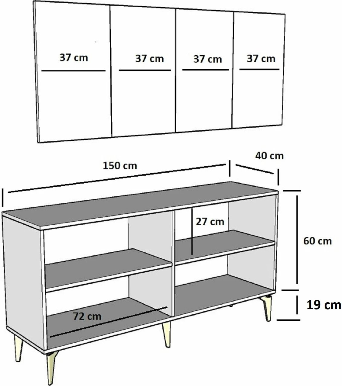 Konsol Skye Decor, anthracite, ari