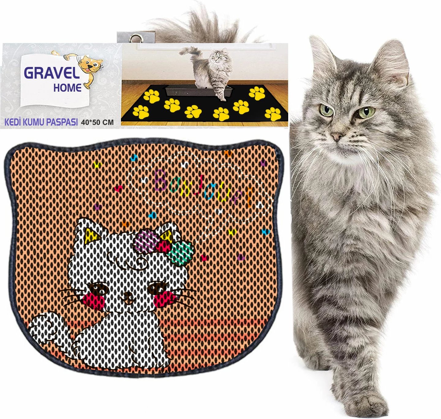 Tapet për rërë mace, shumëngjyrësh, Paws & Whiskers, Kdkafa0050