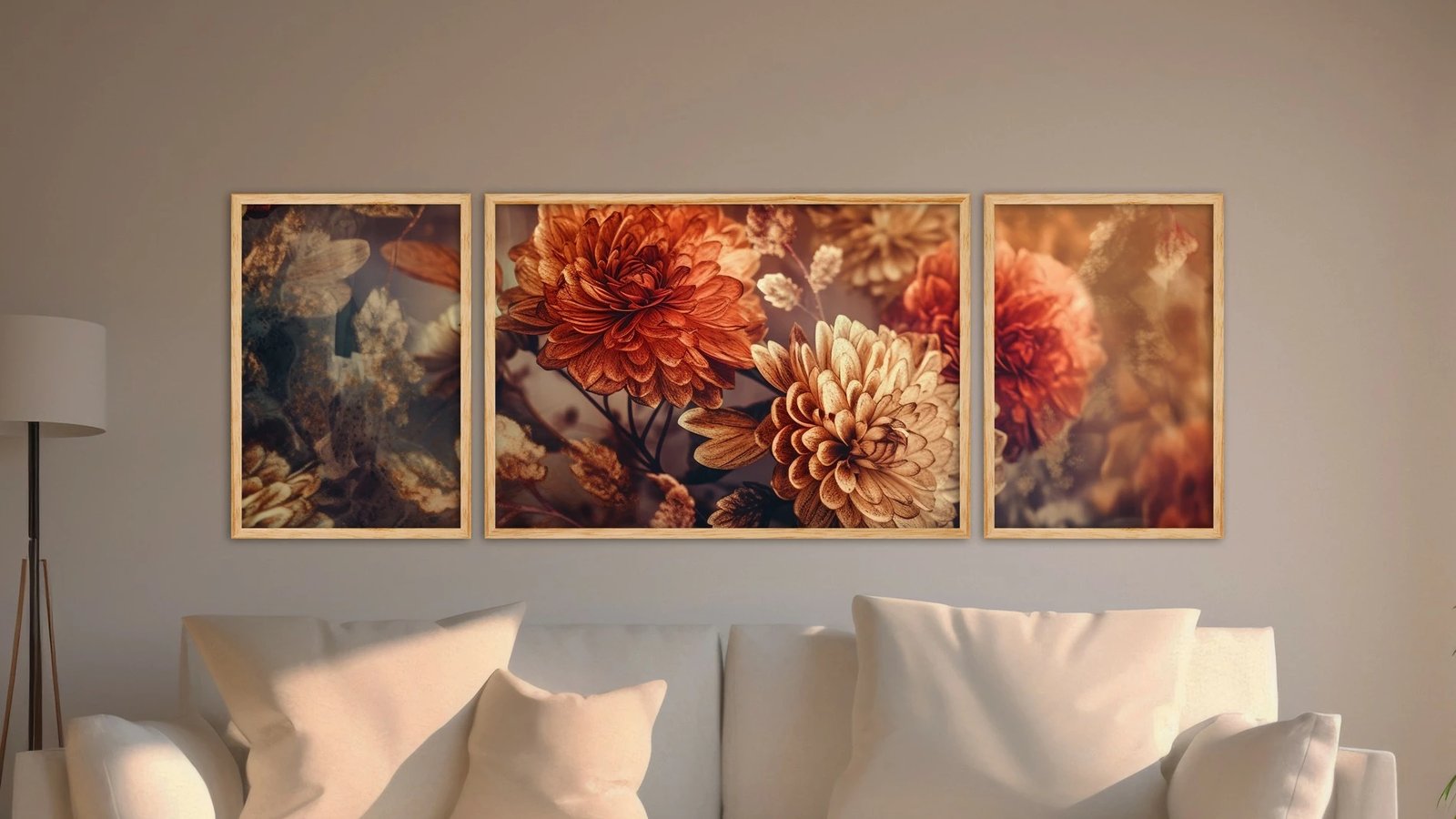 Pikturë dekorative me kornizë MDF (3 copë), Wallity, Huhu308, 50x140