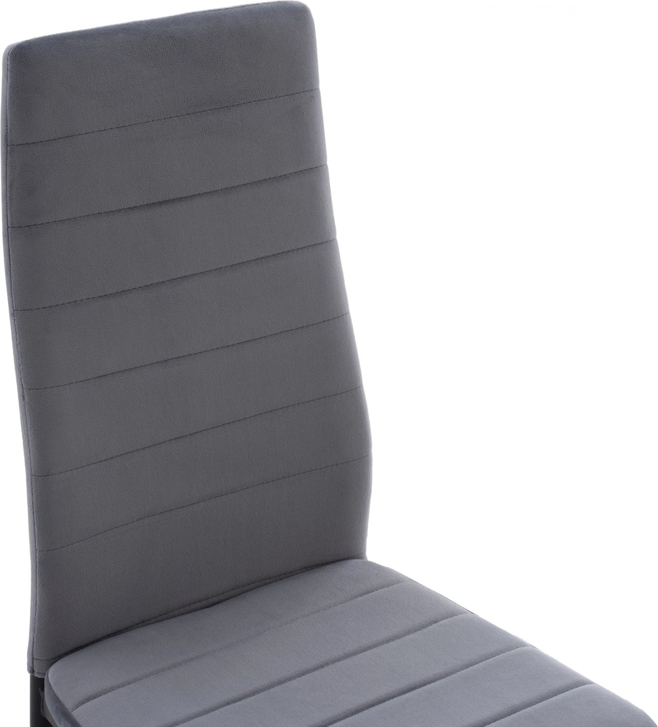 Karrige metalike FH0037.31, kadife gri, me kornizë metalike, set prej 4 copash