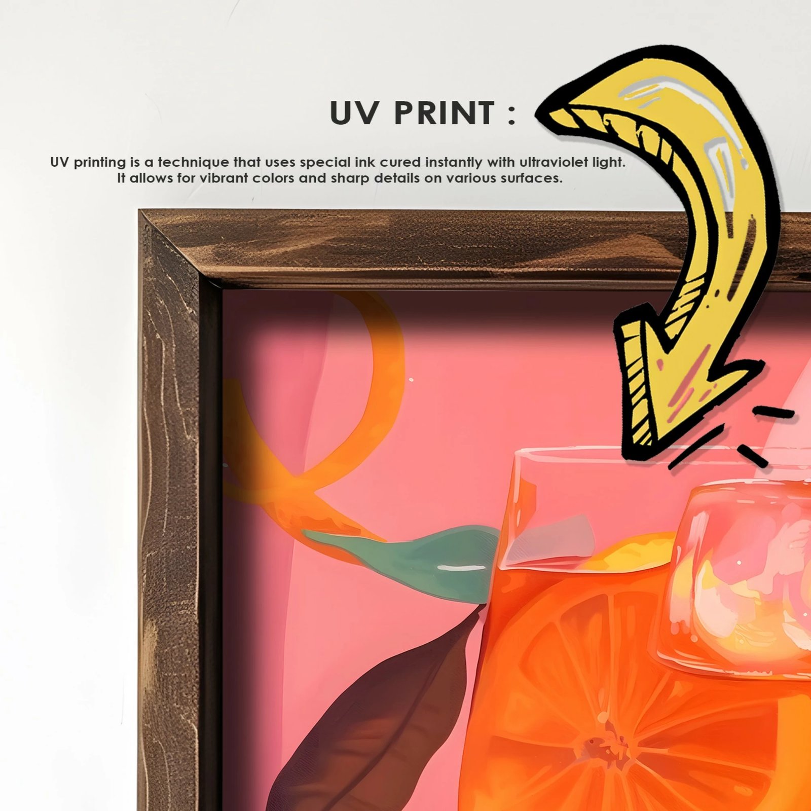 Pikturë dekorative me kornizë MDF, shumëngjyrëshe, Wallity, GE252-L