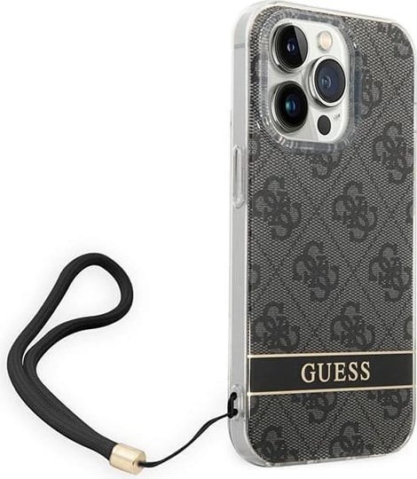 Mbështjellës Guess GUOHCP14XH4STK për iPhone 14 Pro Max 6.7", i fortë, me rrip, i zi