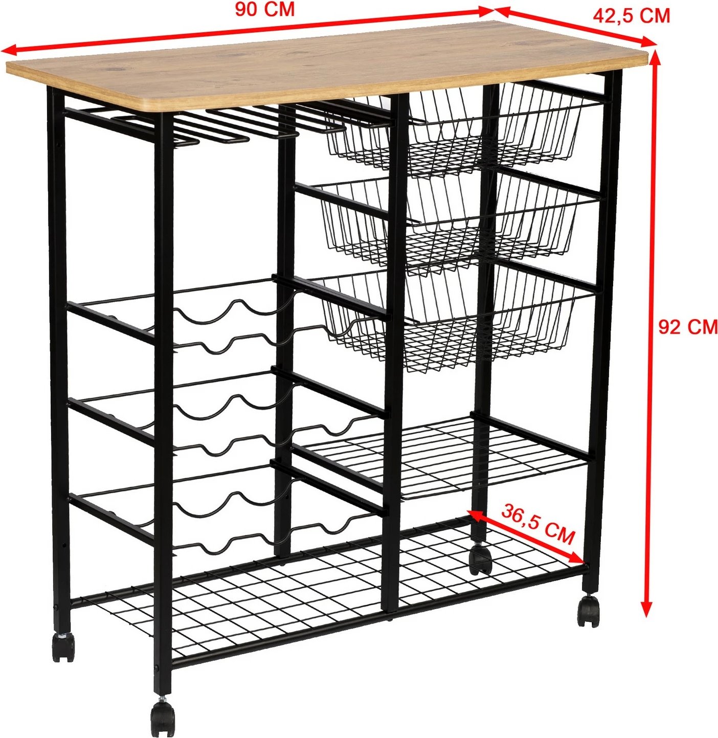 Tavolinë për bar Hanah Home, Laney, ngjyrë Atlantic Pine dhe e zezë