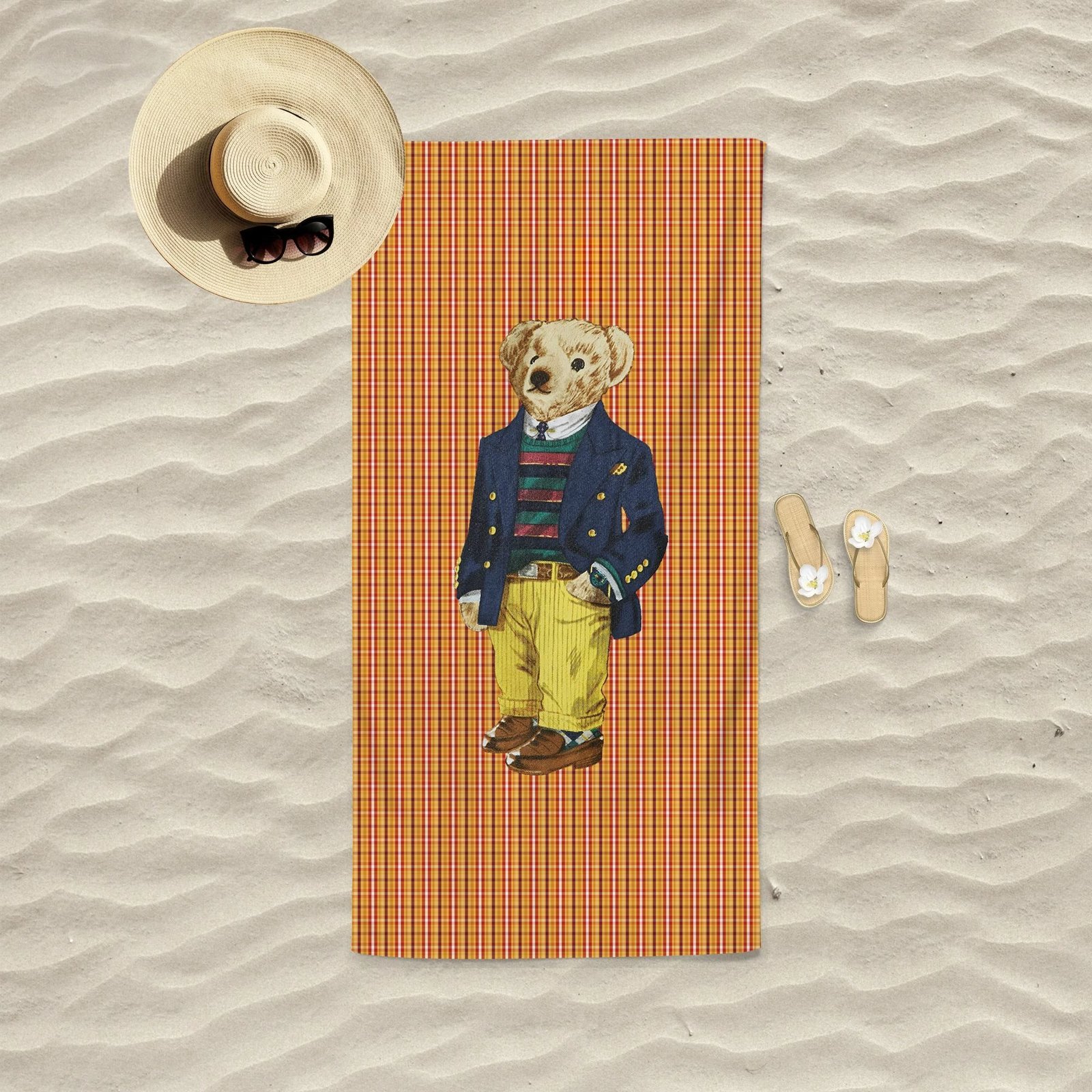 Peshqir plazhi Mijölnir, ari lodër, portokalli Peshqir plazhi Mijölnir, ari lodër, portokalli