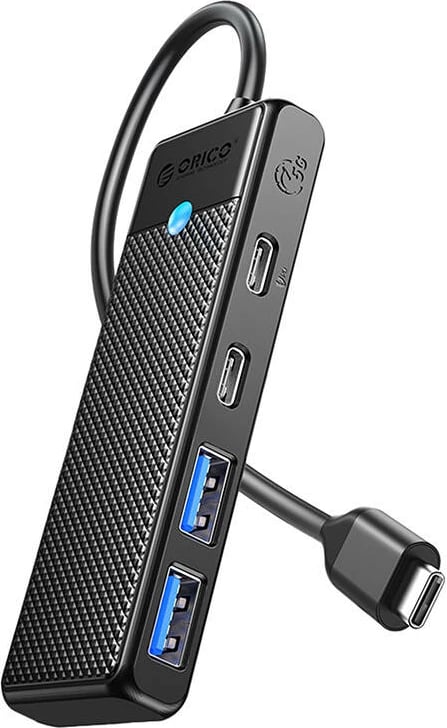 Kasë Orico PAPW2AC-C3-015-BK-EP, 4-në-1, USB-A 3.0x2, Type-C 3.0x1, PD 100W, e zezë