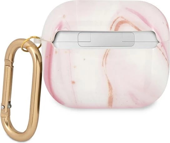 Mbështjellës Guess Marble për AirPods 3, rozë
