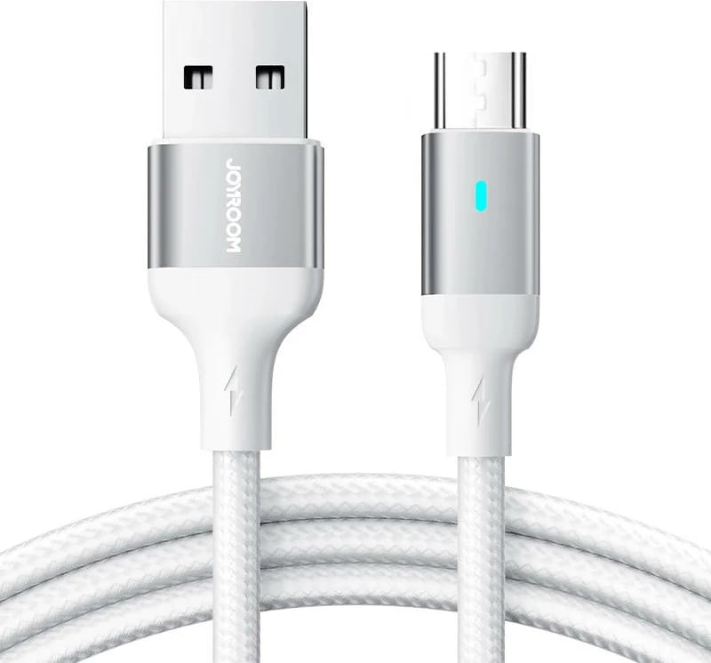 Kabllo Joyroom S-UM018A10, USB-A në Micro USB, 2m, 2.4A, e bardhë
