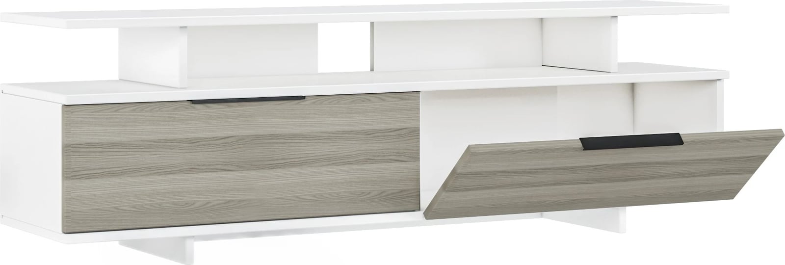 Komodë TV Skye Decor, ngjyrë gri, e bardhë dhe arre, Dream