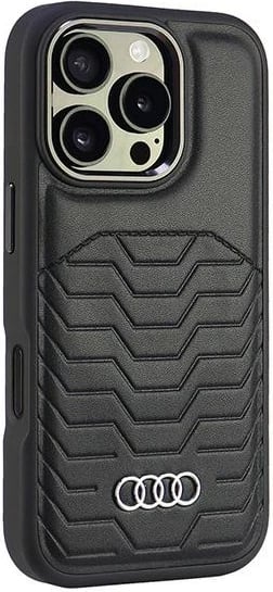 Mbështjellës Audi Synthetic Leather MagSafe për iPhone 16 Pro 6.3", i zi