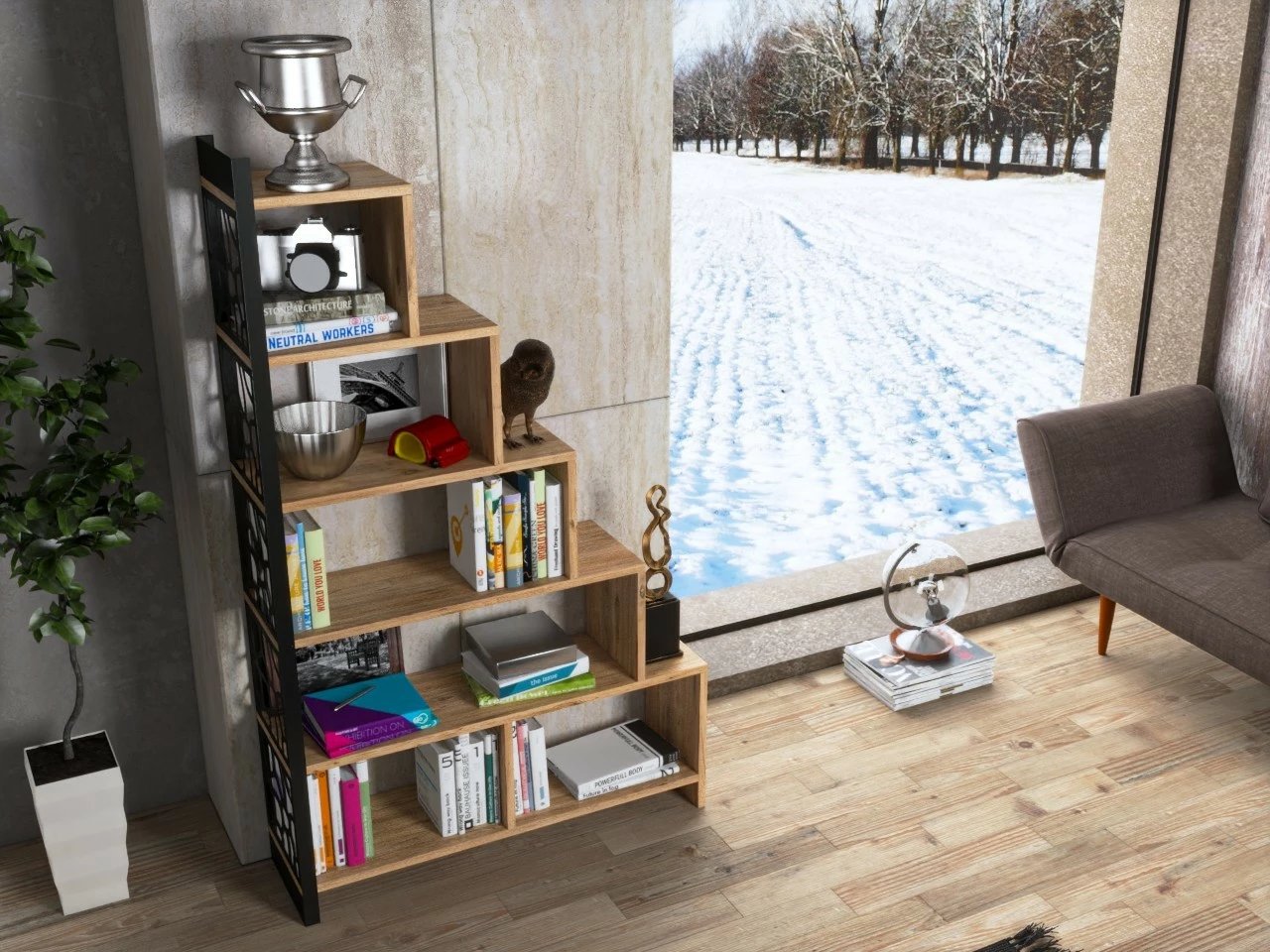 Raft librash Hanah Home, ngjyrë Atlantic Pine, FRN-12034