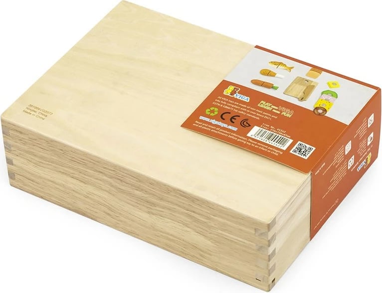 Set prerjeje ushqimi prej druri, Viga, me dërrasë prerjeje dhe thikë, 18m+, shumë pjesë, Shumëngjyrësh