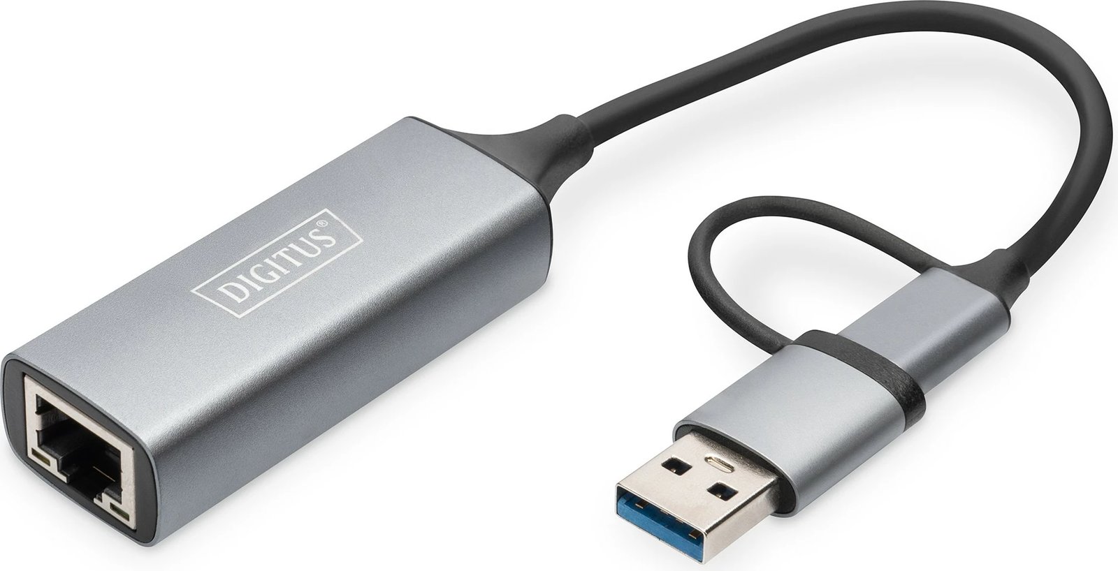 Adapter USB-C Digitus USB 3.0/USB-C 3.1 në 2.5G Ethernet, gri