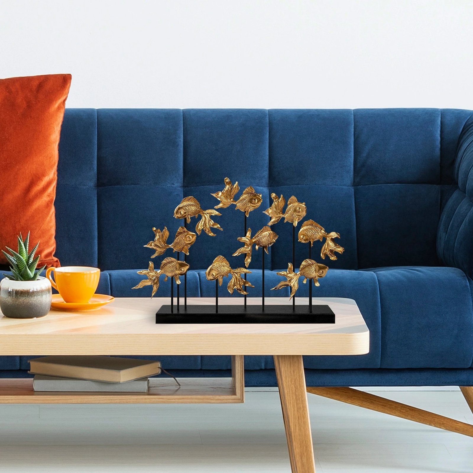 Objekt dekorativ GOLDFISH 1, ngjyrë ari, Evila Originals